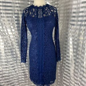 Sequin Hearts Navy Sequin Cocktail Dress